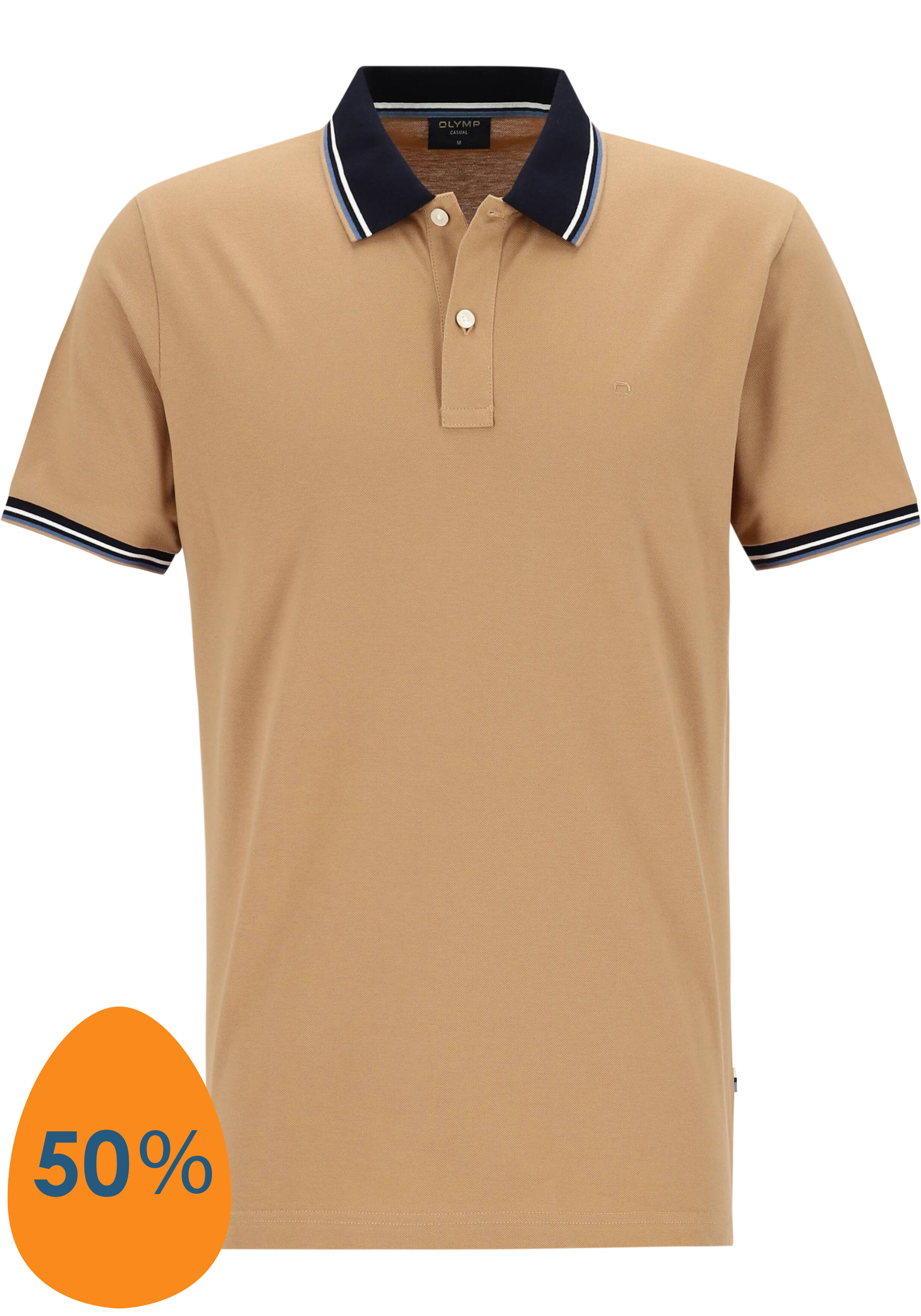 OLYMP Polo Casual, modern fit polo, caramel